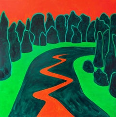 Reflection. The river and Can anyone go all this way Diptych. Landscape Painting