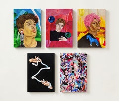 Set of 5 paintings, Figurative Painting