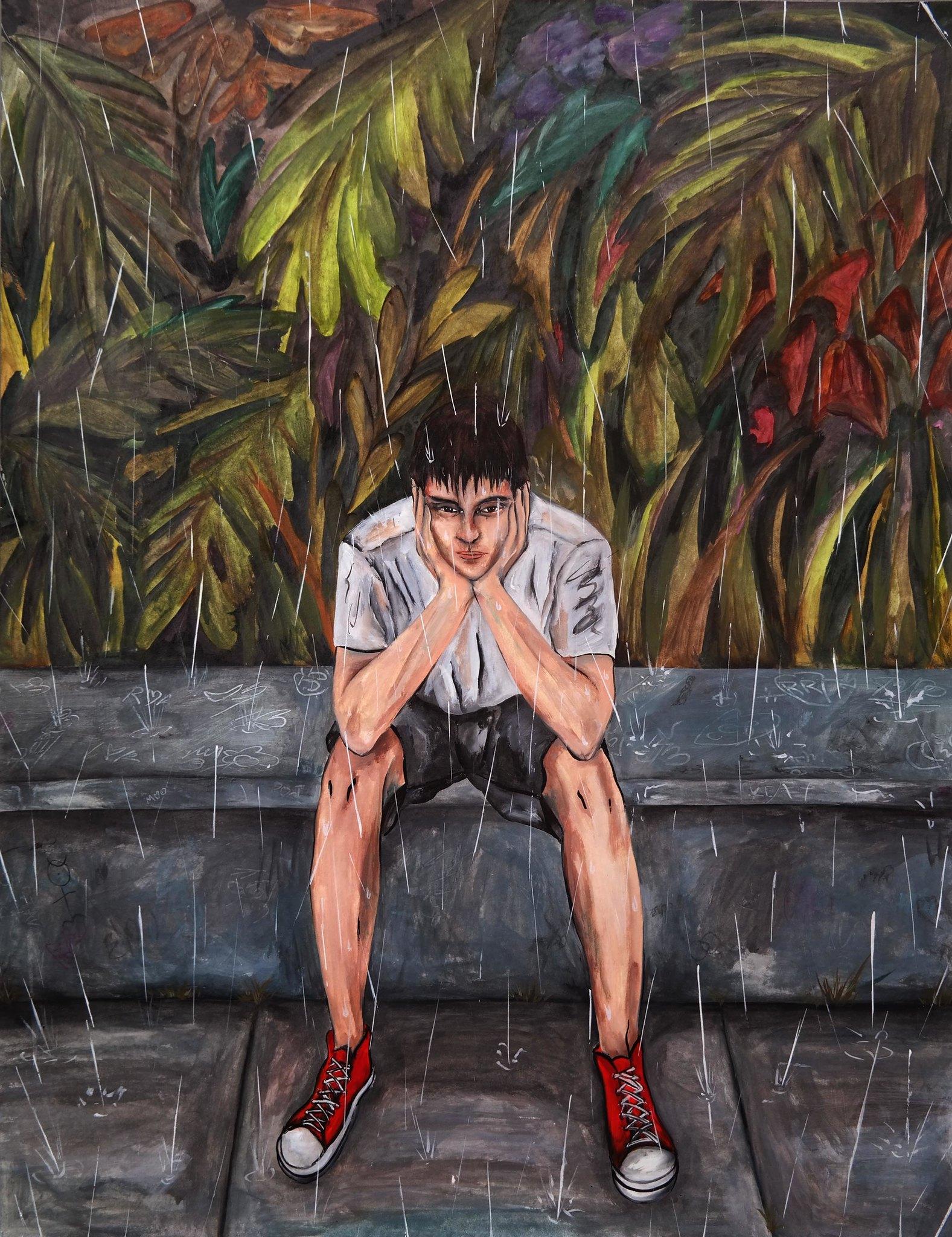 Ramonn Vieitez de Lima Portrait Painting - The Rain, Figurative Painting