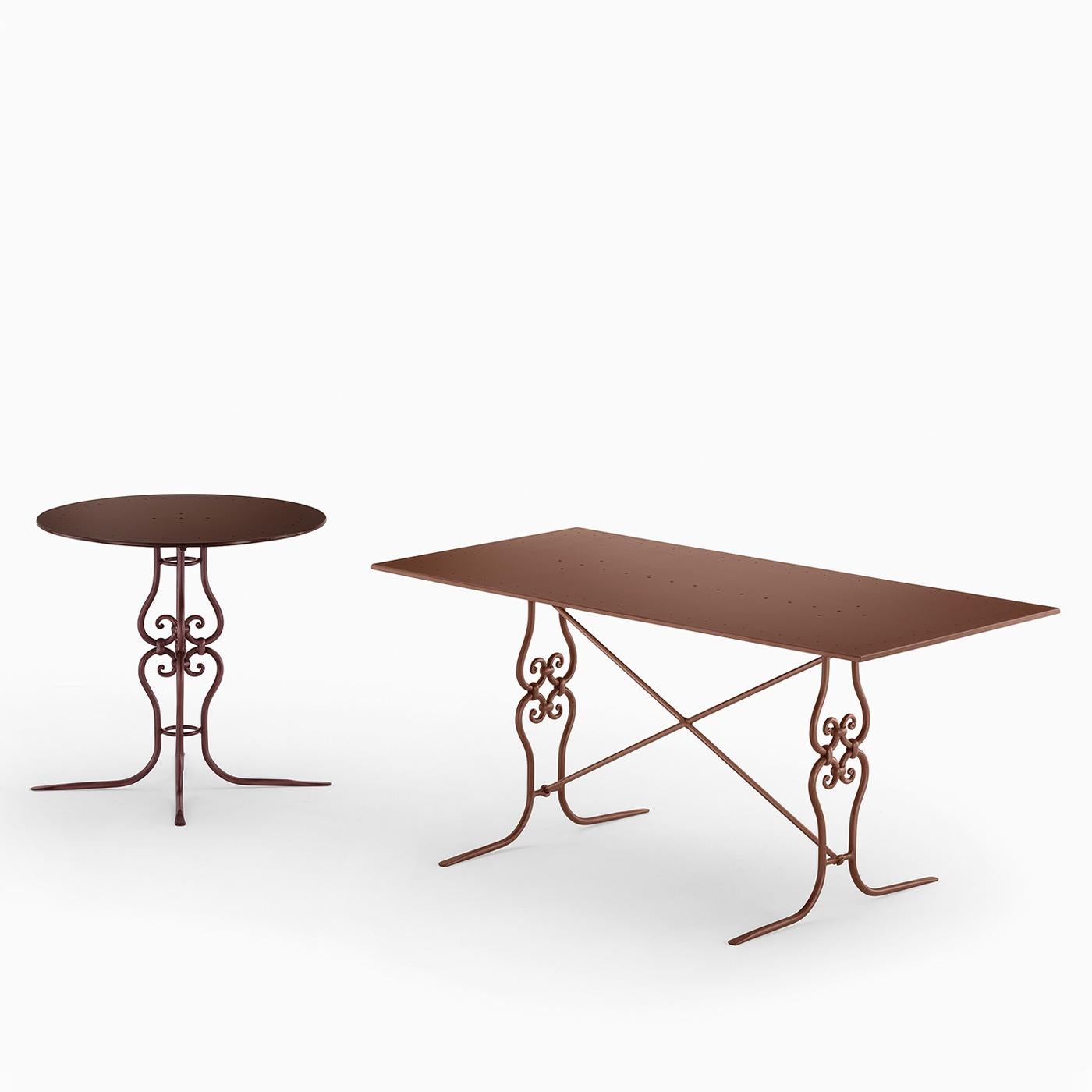 Table d'extérieur Ramorama rectangulaire en fer forgé Light-Brown par Dante Negro Neuf - En vente à Milan, IT
