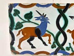 Ramos Rejano Azulejo Tile, Hispano-Moresque, Unicorn & Centaur, Spain