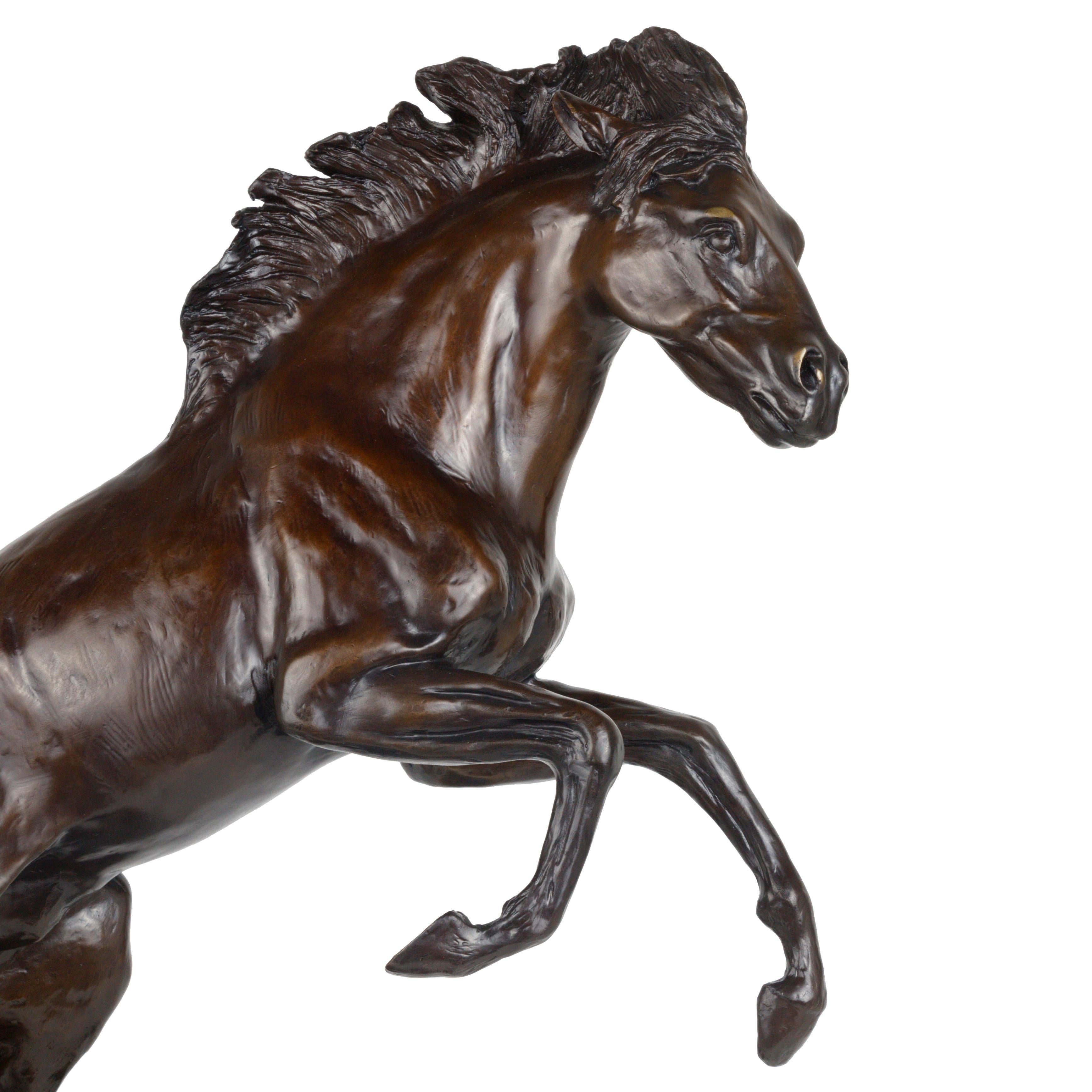Bronze by Peter Darro (1917 - 1997). Limited edition casting by Cisco's, 3/50. Peter's studio was in Chicago and, unlike many, he was a painter since boyhood, later being recognized as a designated official American Field Hall of Fame artist, and a