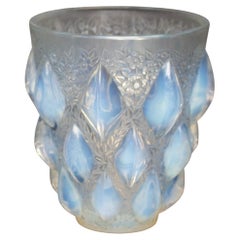 Vintage 'Rampillon' an Opalescent Glass Vase by Rene Lalique