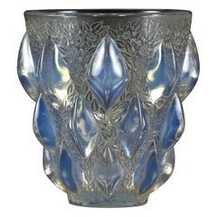 Vaso Art Deco "Rampillon" di René Lalique, 1930 circa