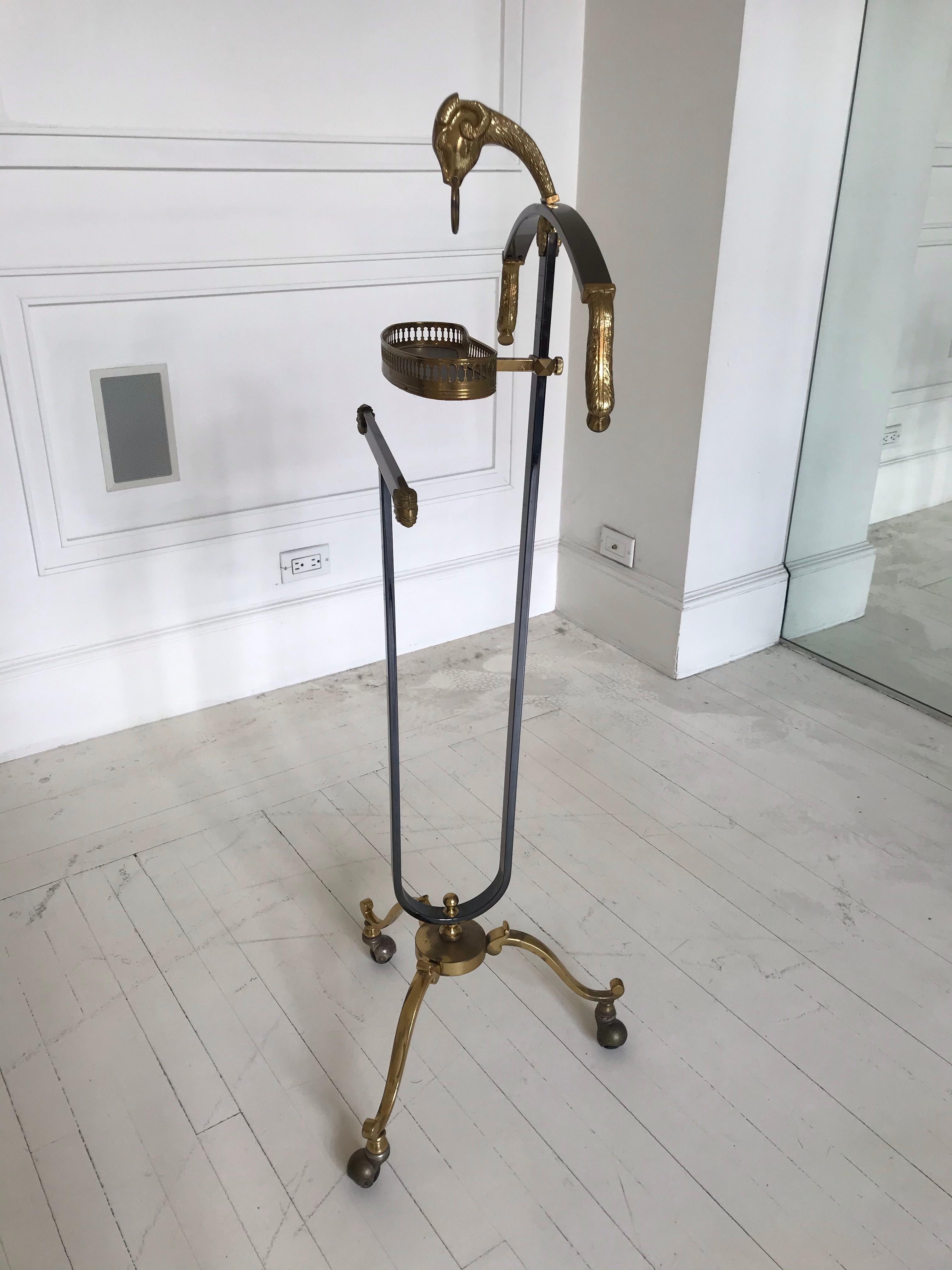 Ram's Head Brass Valet In Good Condition In New York, NY