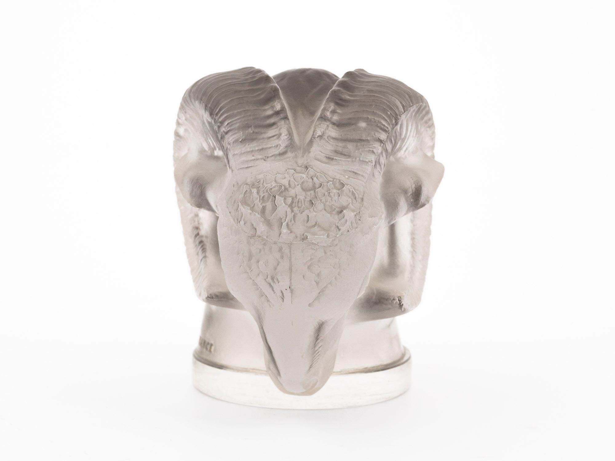 French Art Deco Rene Lalique Rams Head Car Mascot 