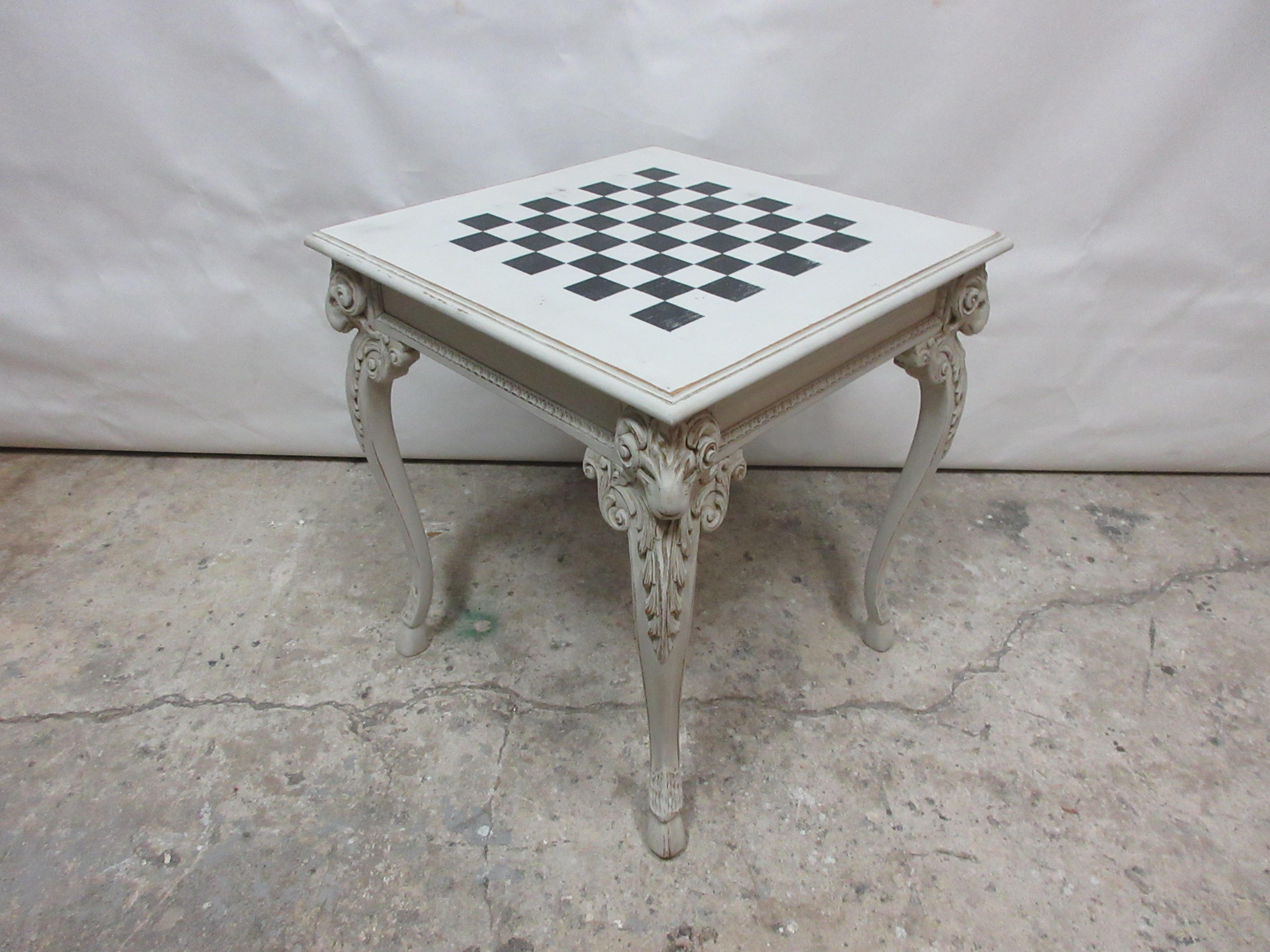 Gustavian Rams Head Chess Table