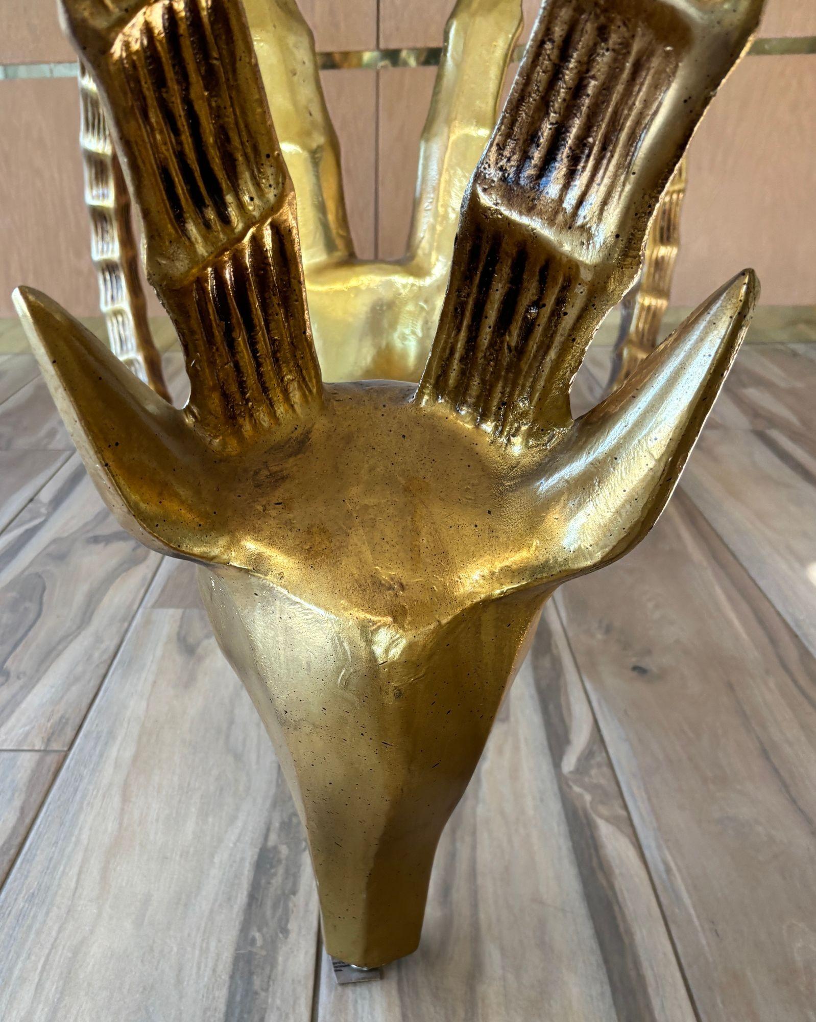 Table de salle à manger en ibex à tête de bélier Hollywood Regency Glam 1970 en vente 5