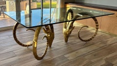 Rams Head Ibex Dining Table Hollywood Regency Glam 1970s