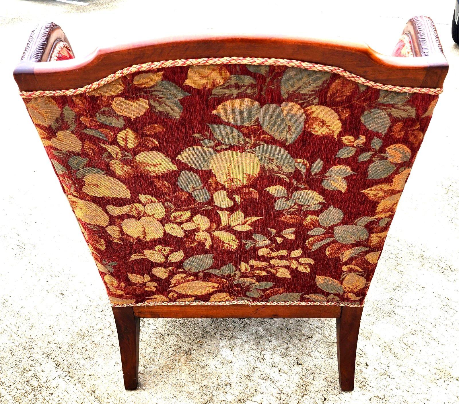 Intagliato Rams Head Library Reading Lounge Chair by Key City Furniture in vendita