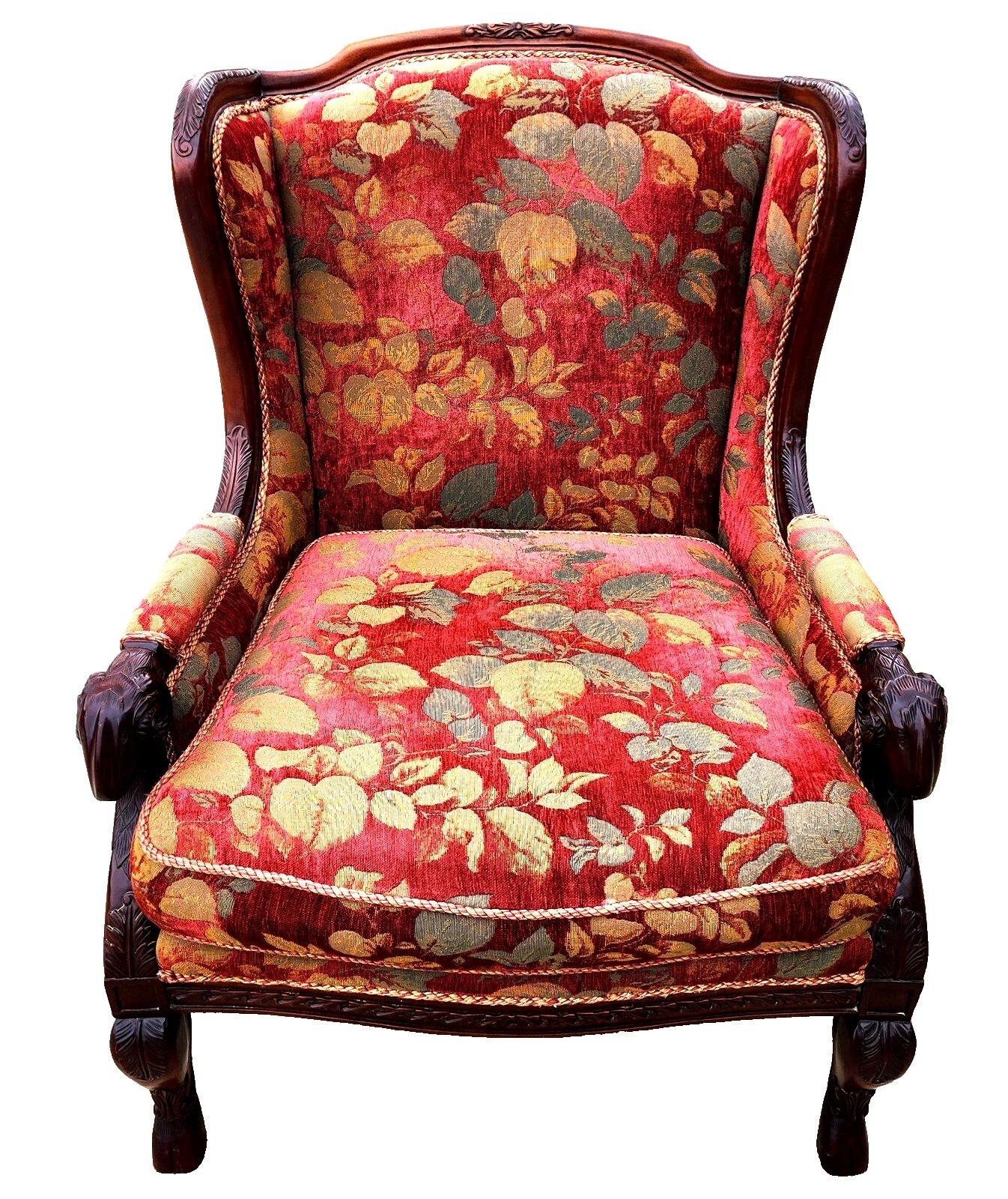 Fine XX secolo Rams Head Library Reading Lounge Chair by Key City Furniture in vendita