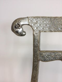 Cabeza de carnero Envuelta en metal Silla de boda estilo Regencia angloindia