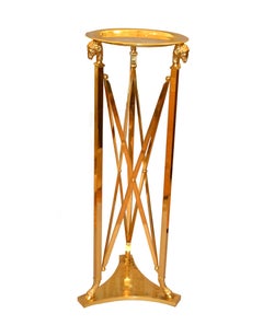 Rams Heads and Feet Bronze Pedestal Neoclassical Maison Jansen Attributed