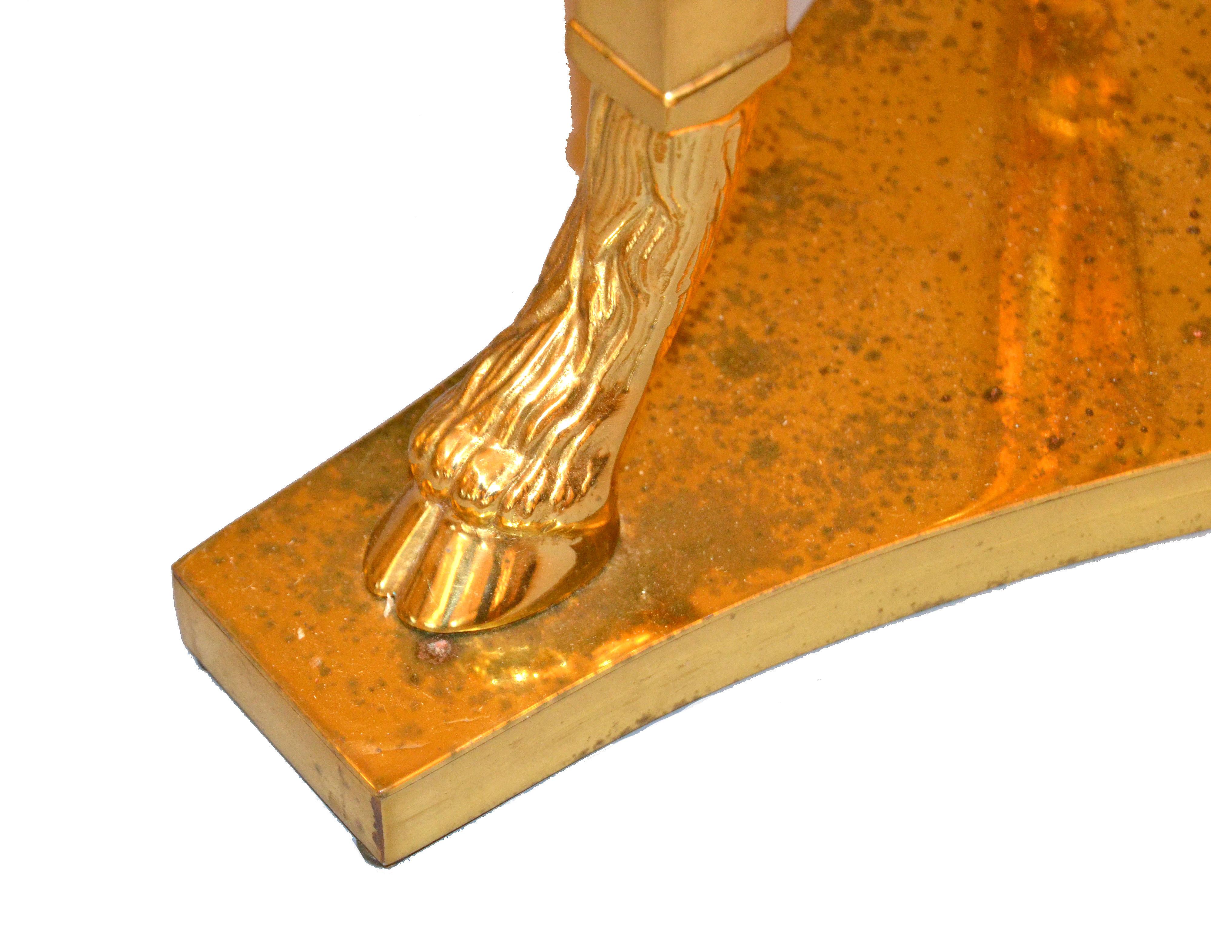 XX secolo Testa e piedi di ariete Piedistallo in bronzo Neoclassico Maison Jansen Attribuito in vendita