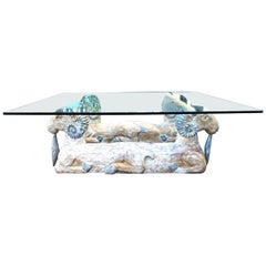 Rams Heads Coffee Cocktail Table Wood