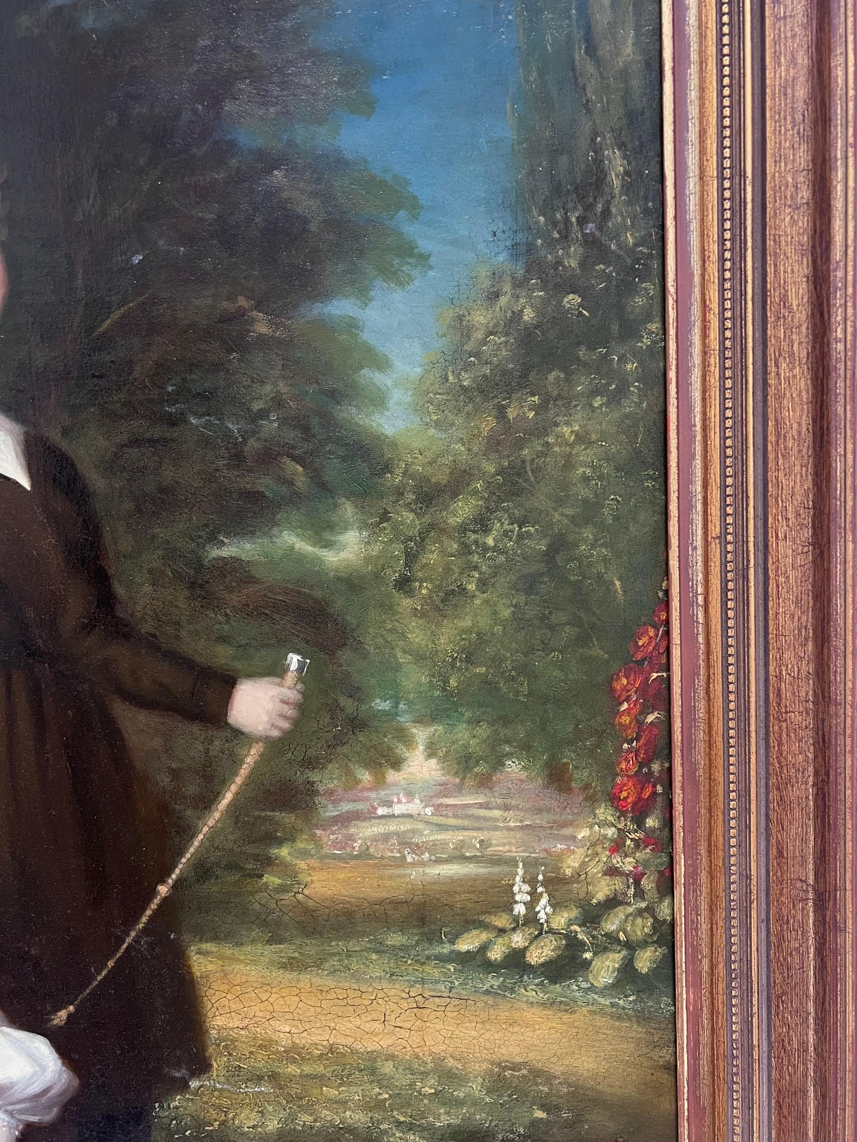 Huge 1800's British Oil Painting Family Portrait Dorset Country House Children For Sale 2