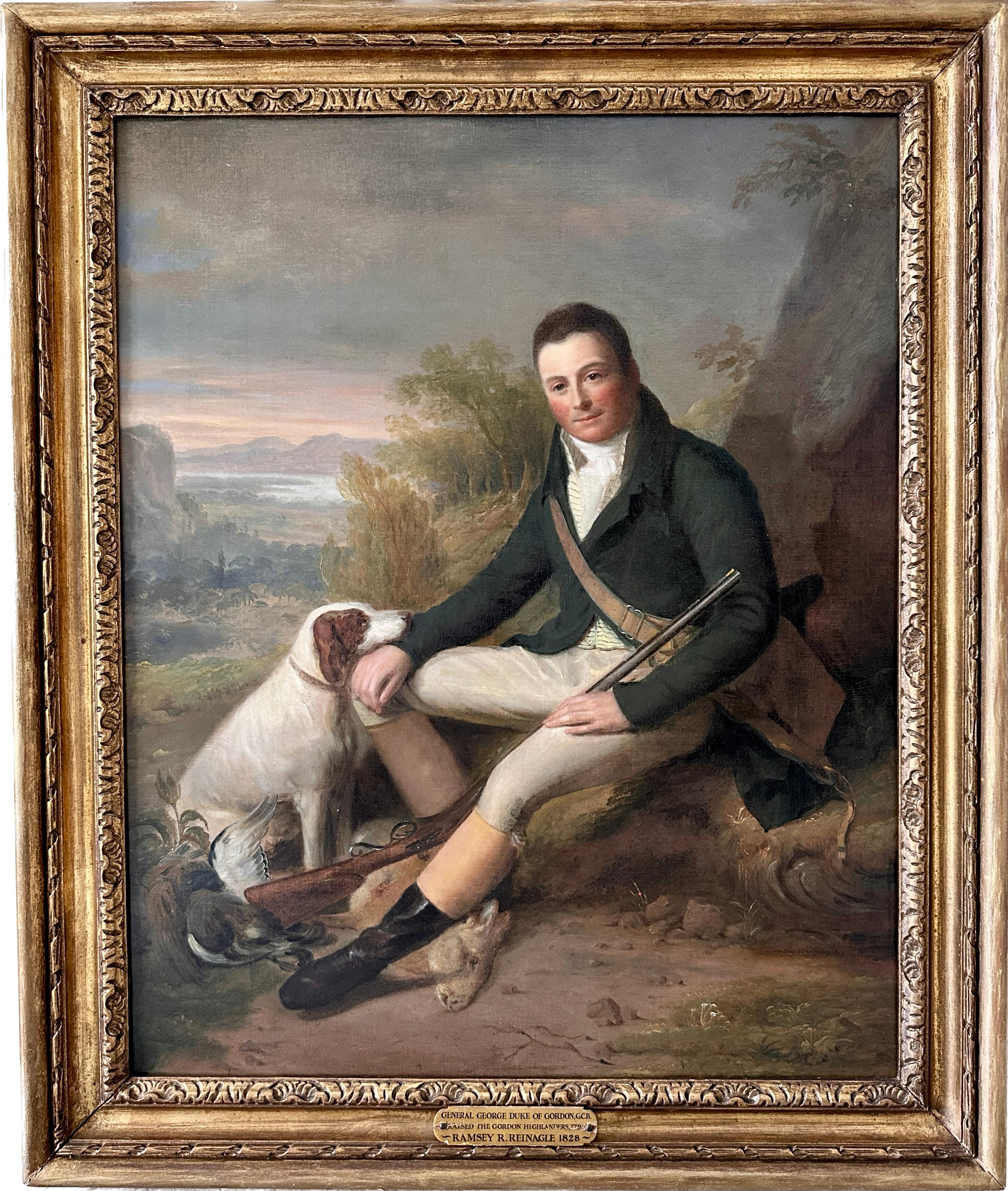 Portrait du général George Duke of Gordon, G.C.B. - Painting de Ramsay Richard Reinagle