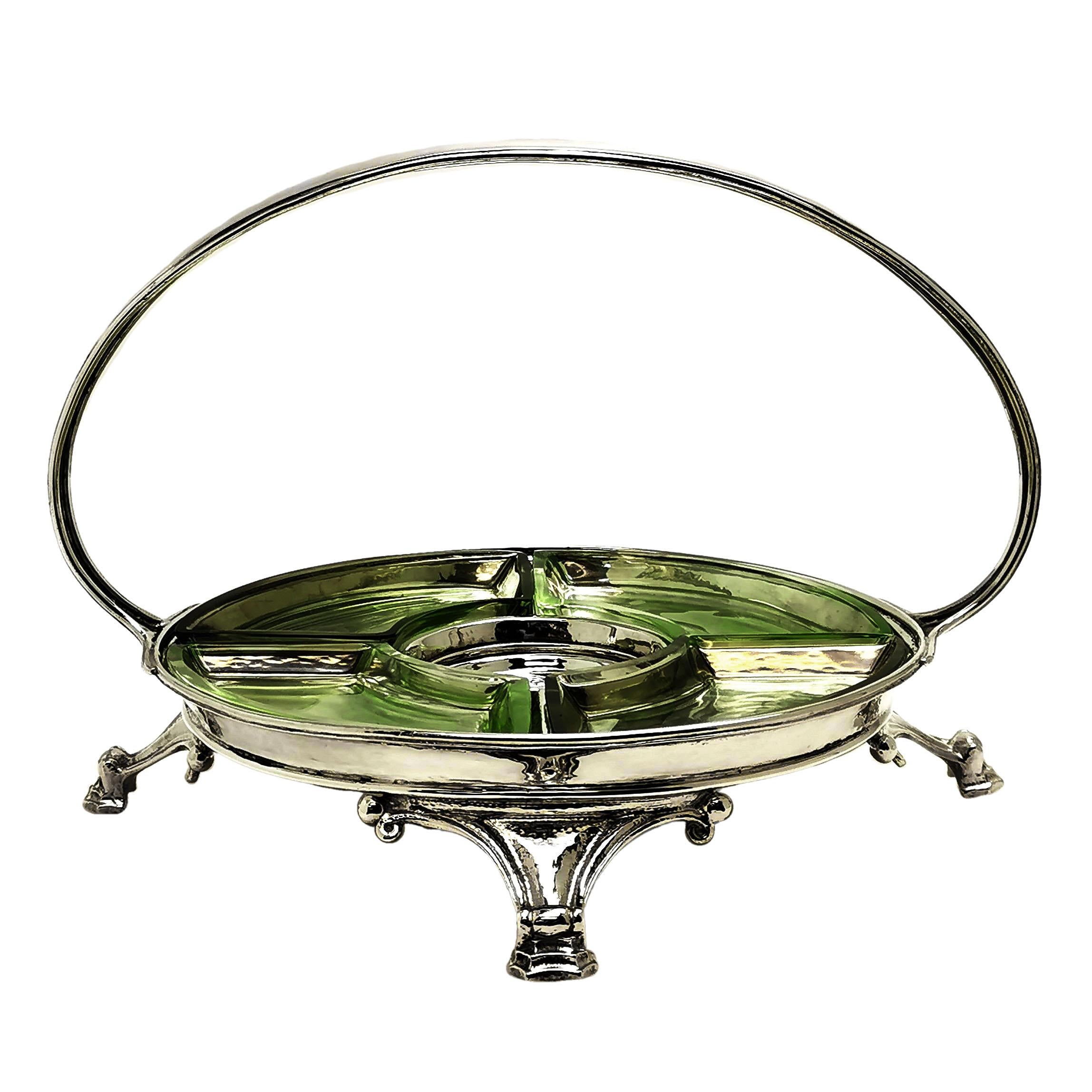 Ramsden & Carr Arts & Crafts Silver Hors d'oeuvre Dish / Serving Platter, 1913 In Good Condition In London, GB