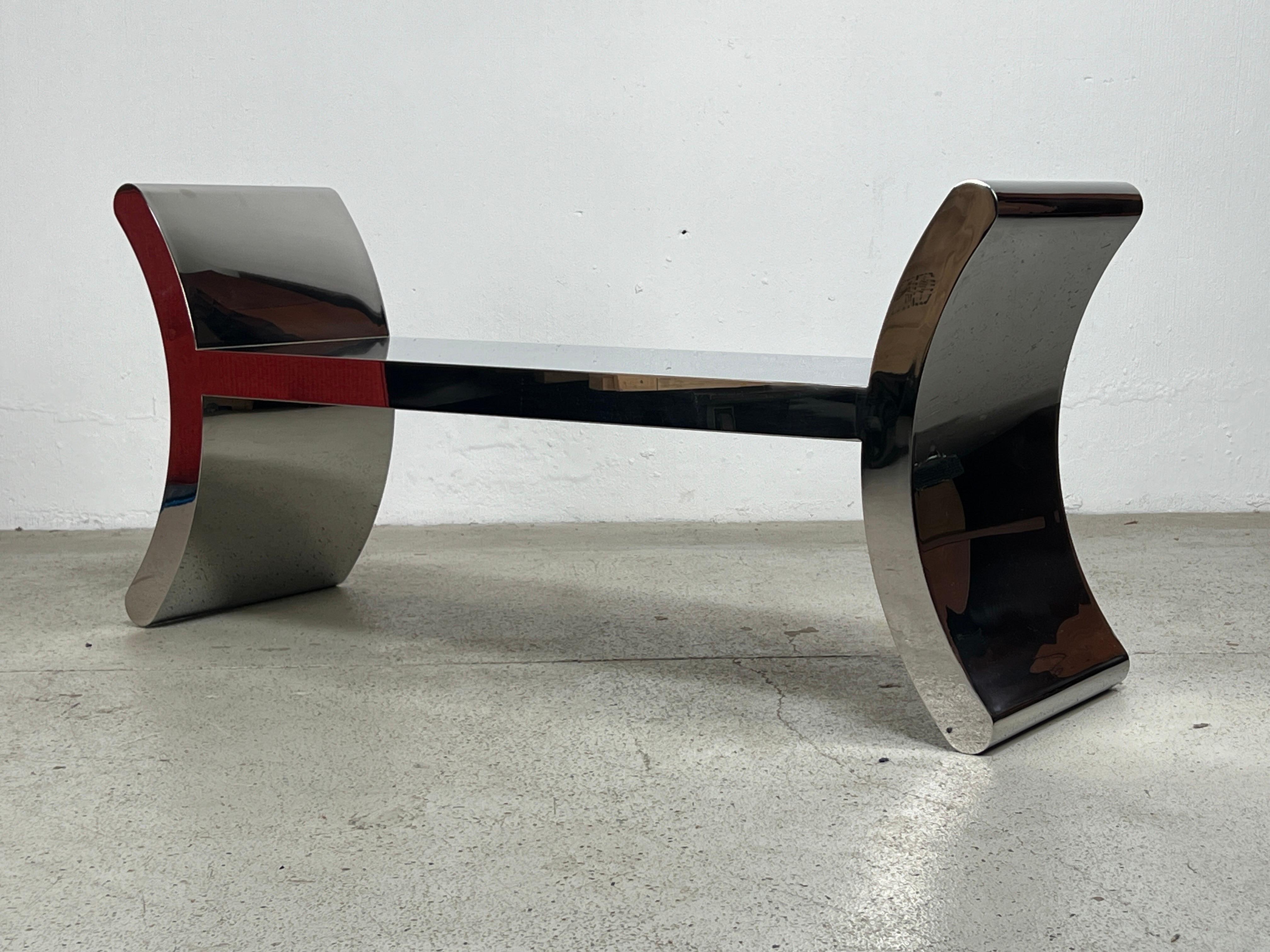 Ramses Bench by Ron Seff in Polished Stainless Steel 6