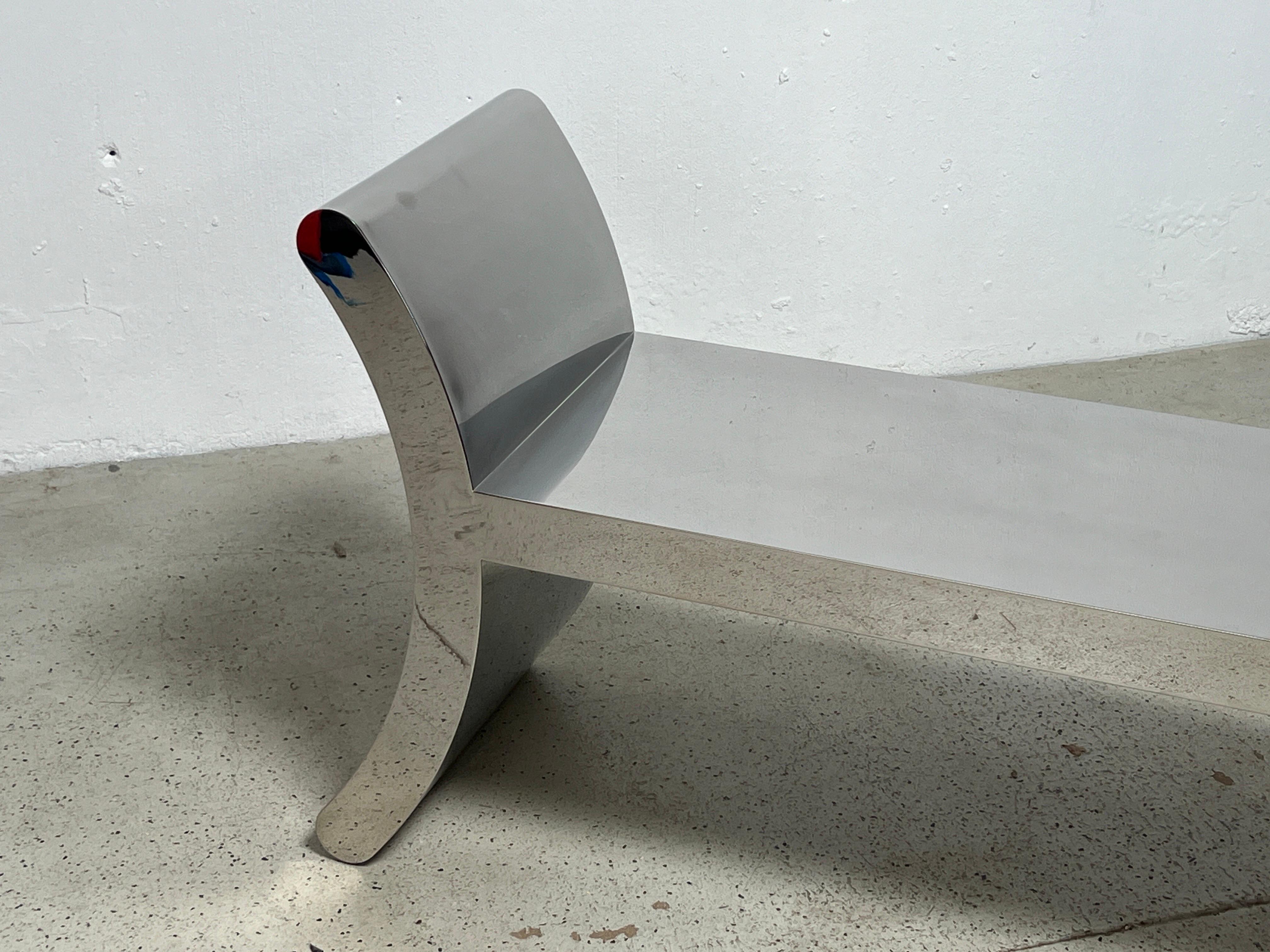 Ramses Bench by Ron Seff in Polished Stainless Steel 7
