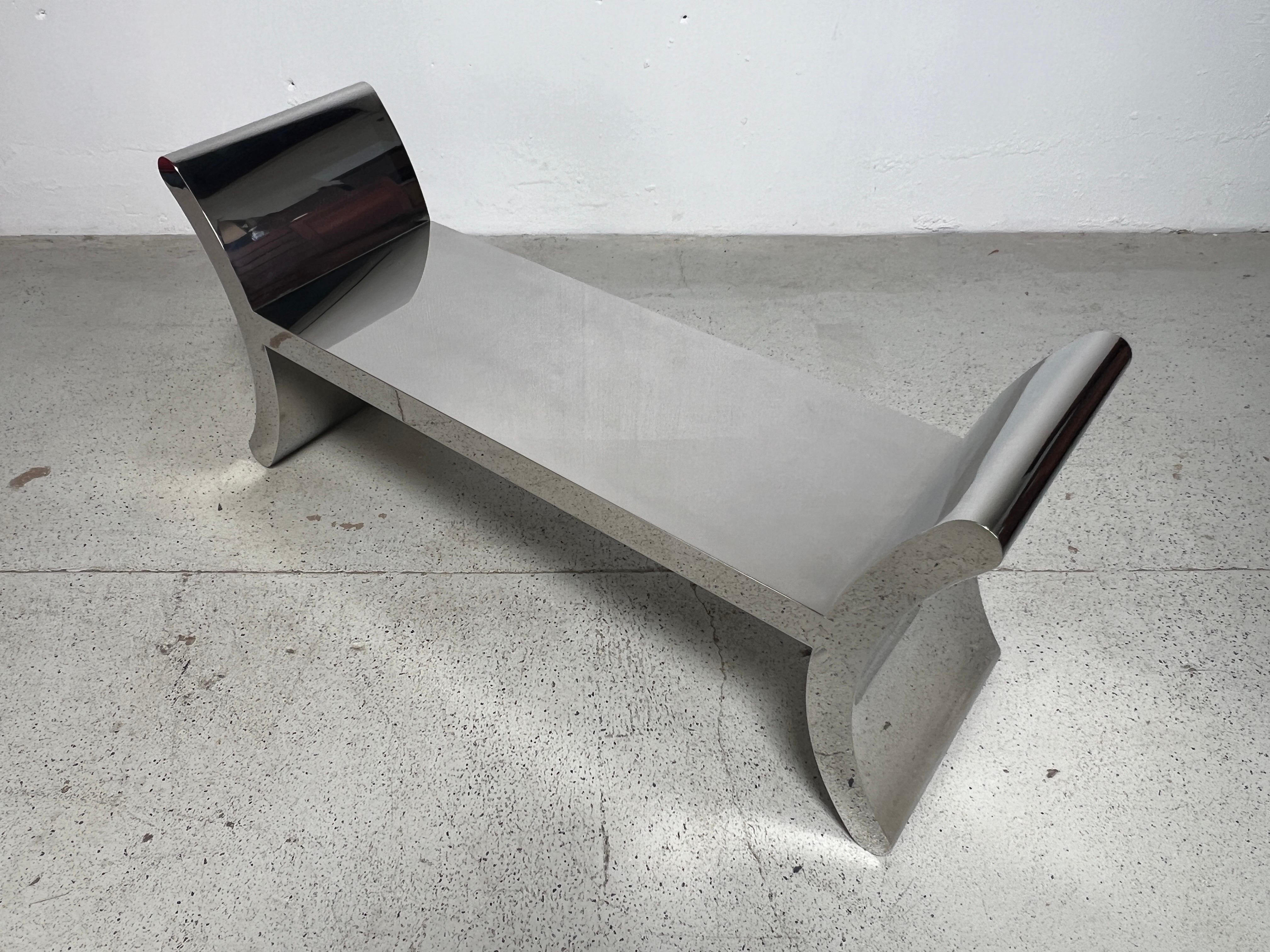 Ramses Bench by Ron Seff in Polished Stainless Steel 8