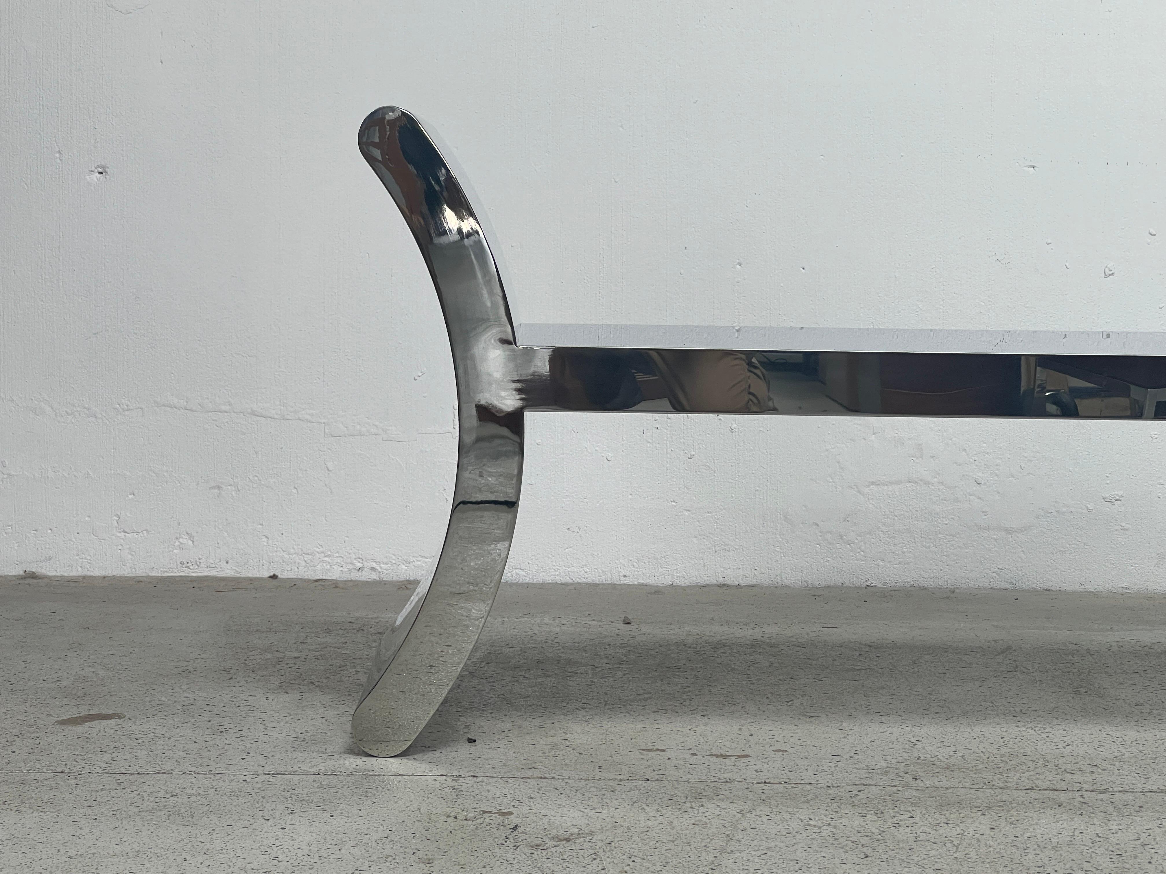 Ramses Bench by Ron Seff in Polished Stainless Steel 5