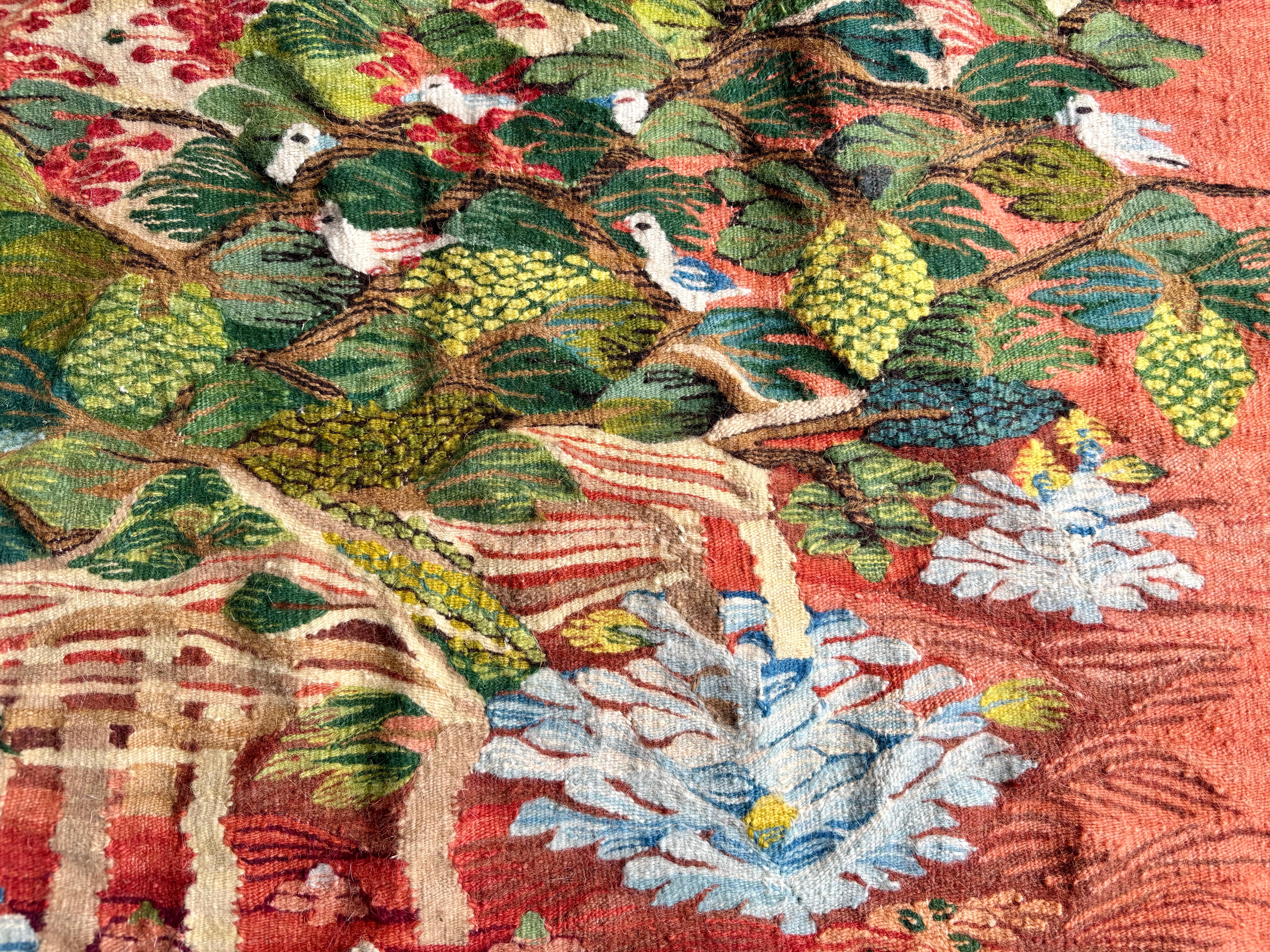 Post-Modern Ramses Wissa Wassef wall/ table wool tapestry , signed and label . For Sale