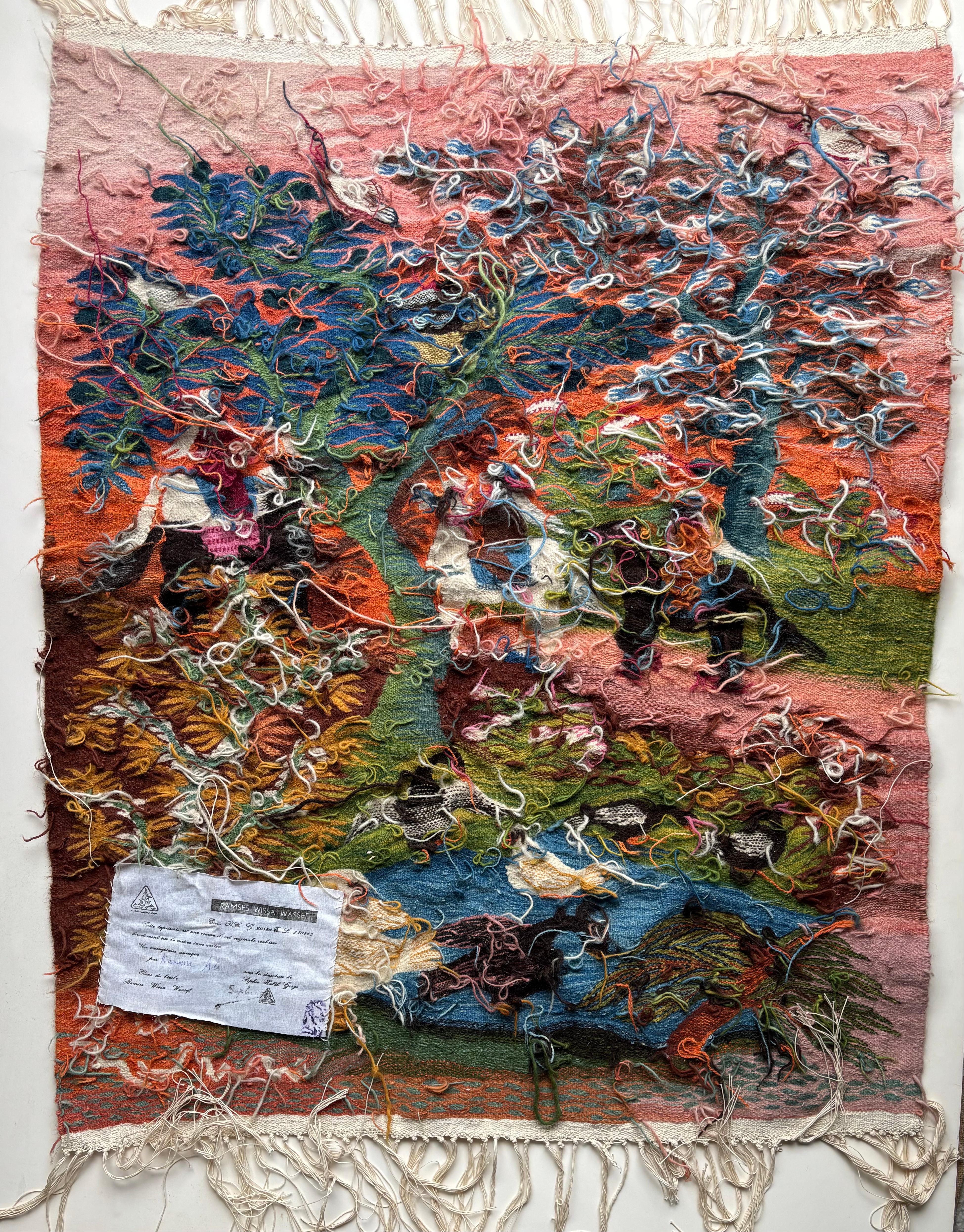 Ramses Wissa Wassef Wandteppich aus Wolle, signiert Label im Zustand „Gut“ im Angebot in Los Angeles, CA