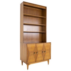 Ramseur MCM Bibliothèque fine incrustée en noyer Sideboard Credenza Buffet et Huche