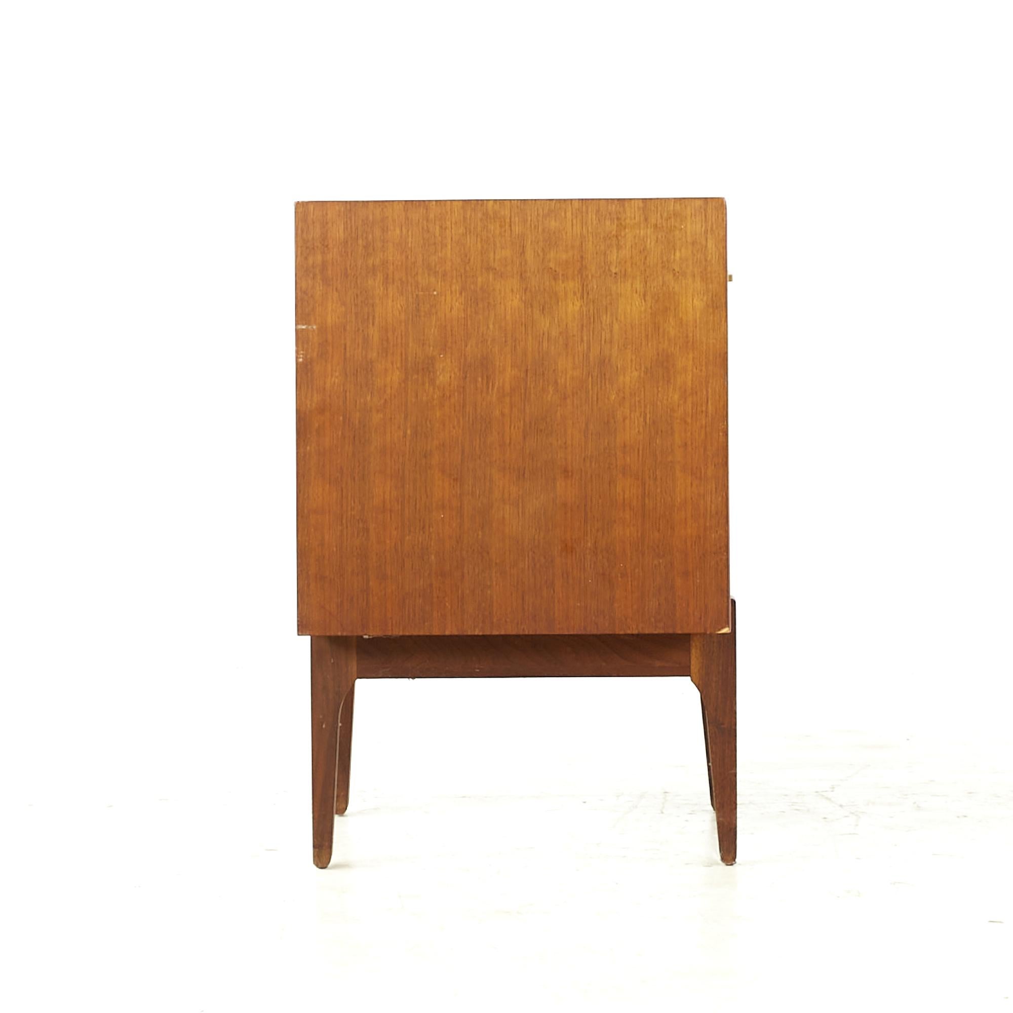 American Ramseur Midcentury Walnut and Brass Nightstand For Sale