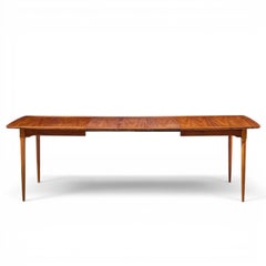 Ramseur Mid Century Walnut Expanding Dining Table with 3 Leaves