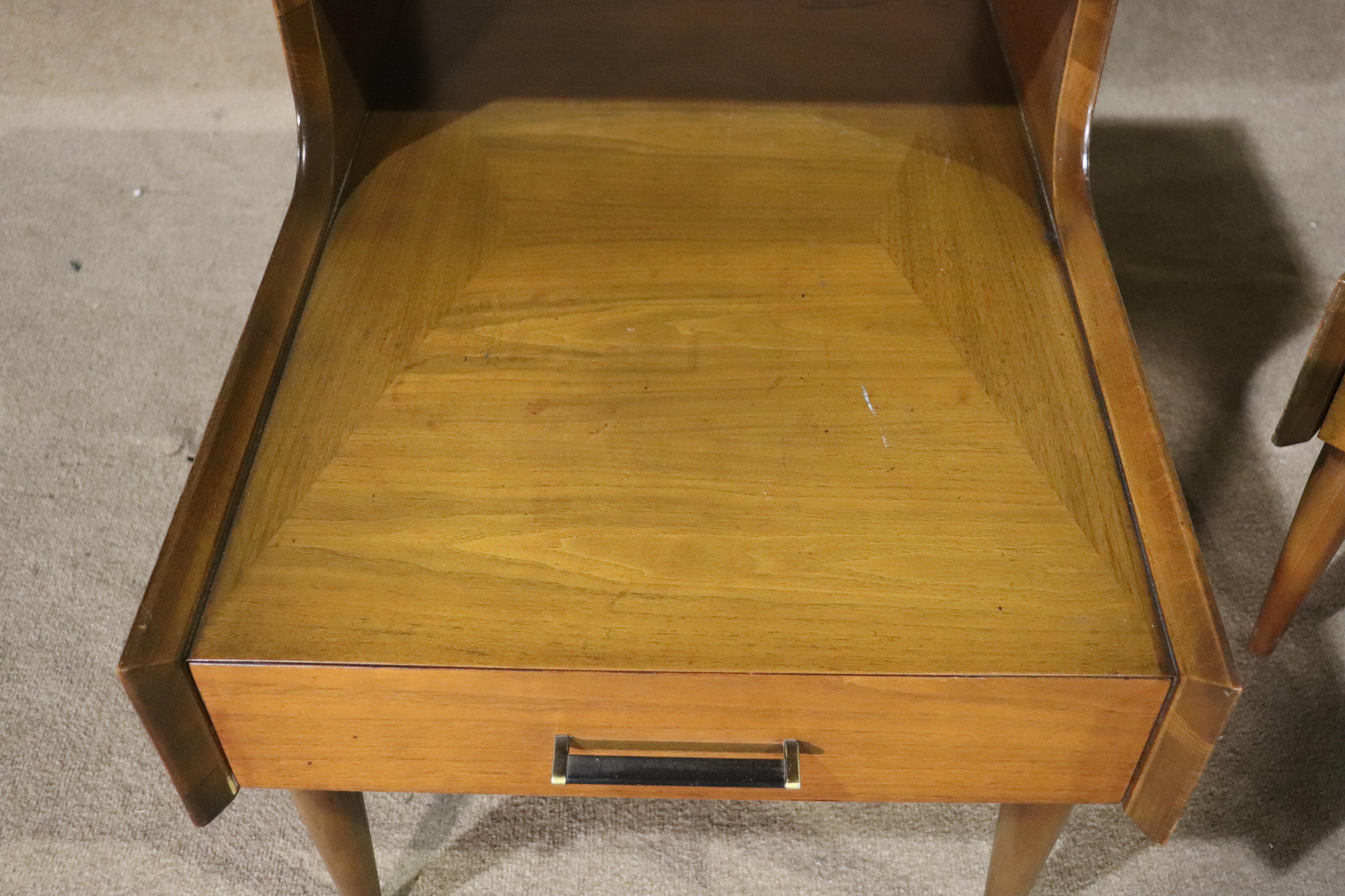 Walnut Ramseur Tiered End Tables For Sale