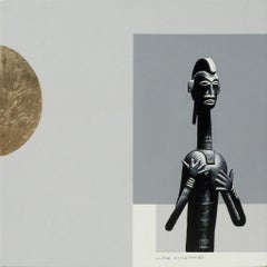 Ritual of Iron, Ramsey Dau, 2012, Acrylic, Gold Leaf, Wood Panel, Realism