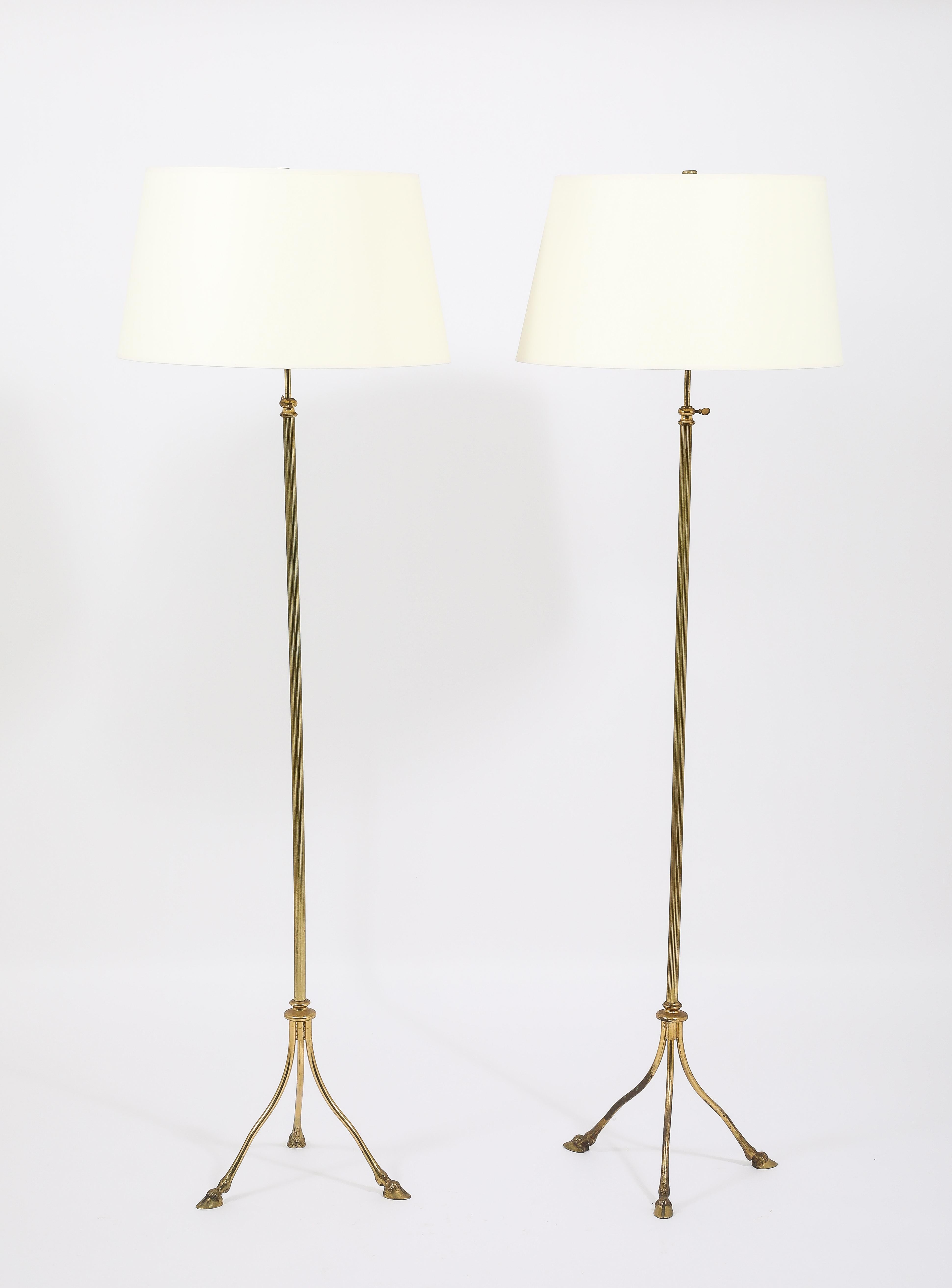 French Ramsey “Hooves” Floor Lamps, France 1950's For Sale