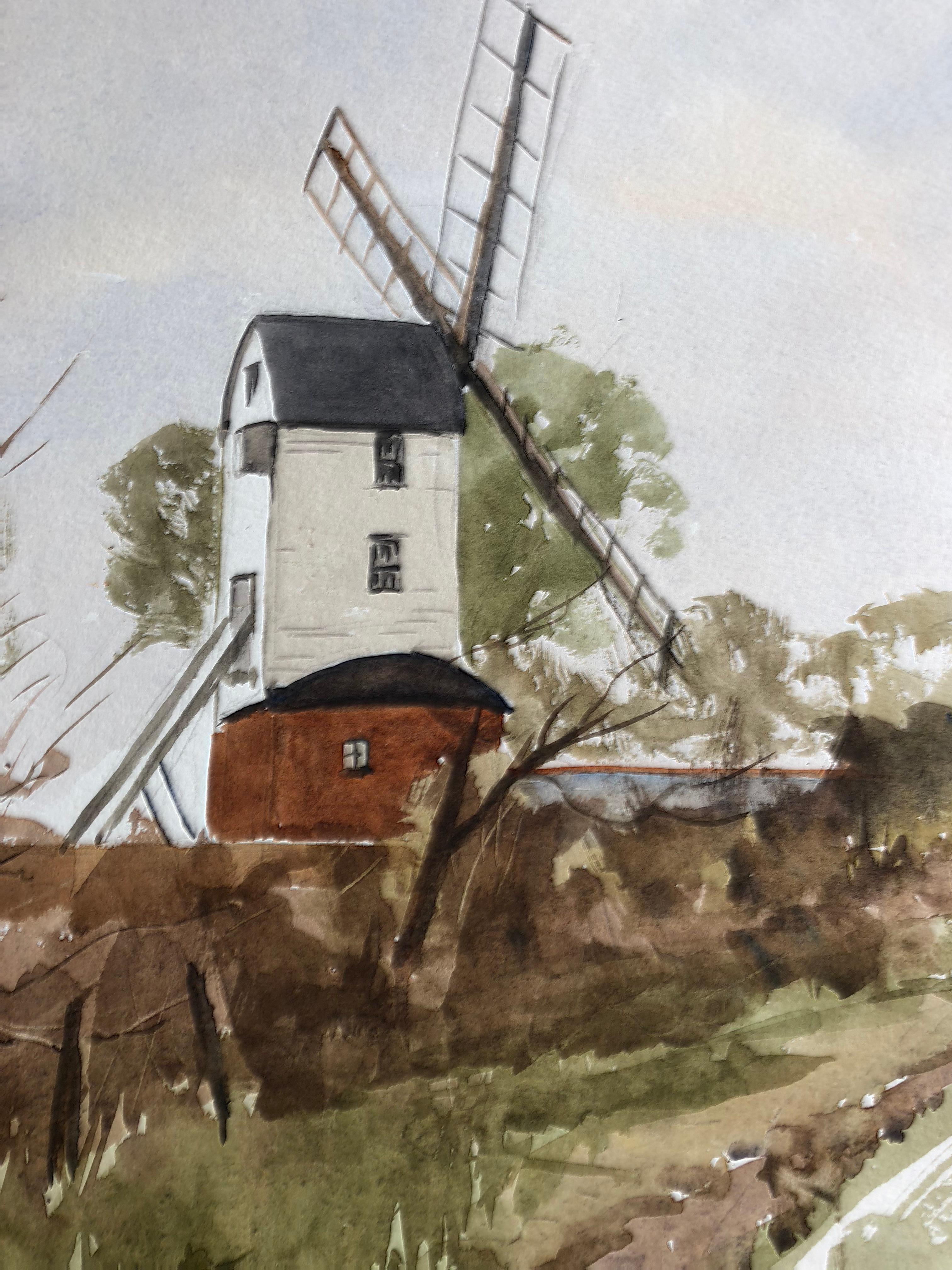 Ramsey Mill, Original British Watercolour Painting In Excellent Condition For Sale In Cirencester, GB