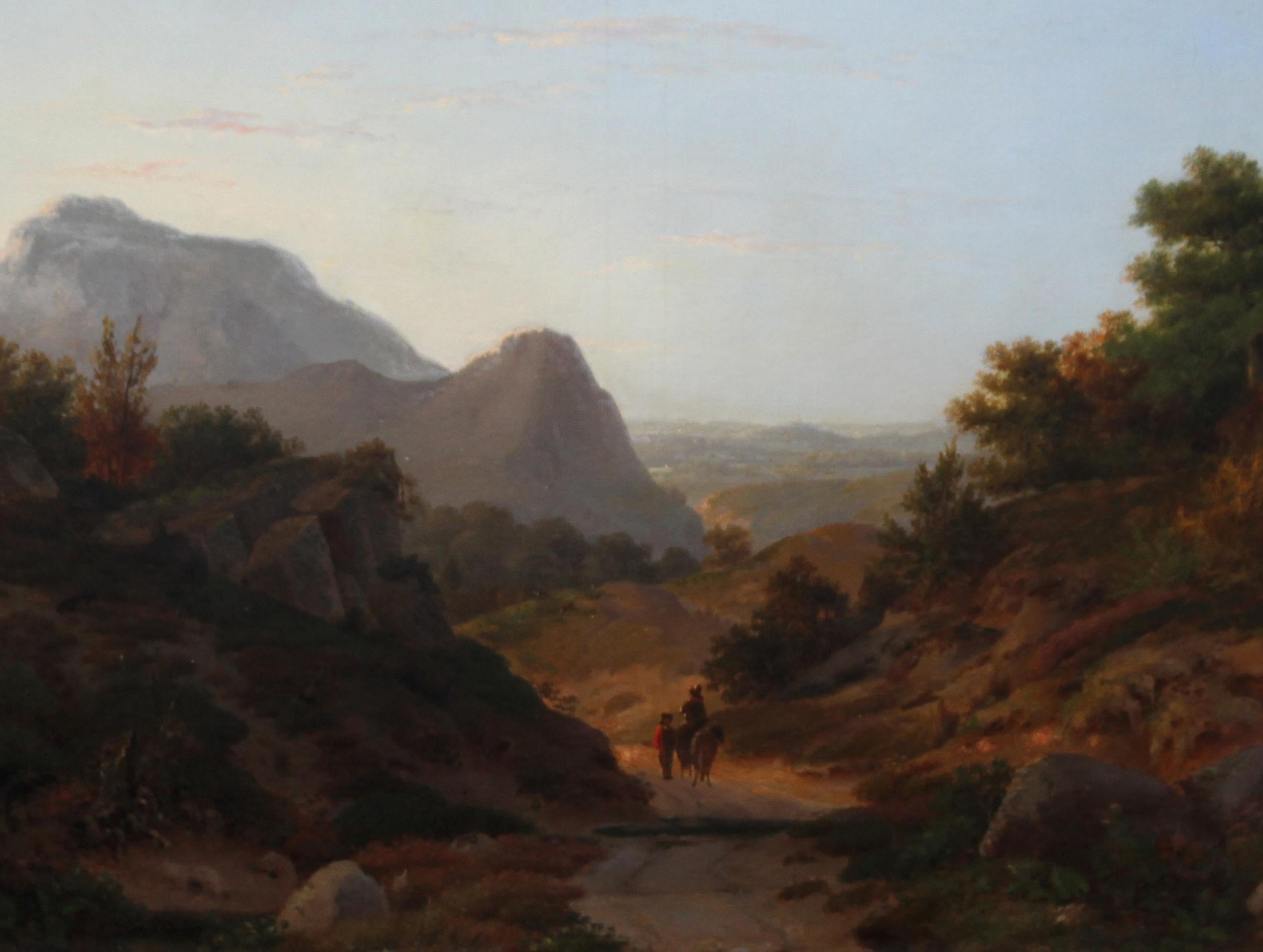 Italian Landscape - British 19th century art landscape oil painting hills Italy  - Realist Painting by Ramsey Richard Reinagle