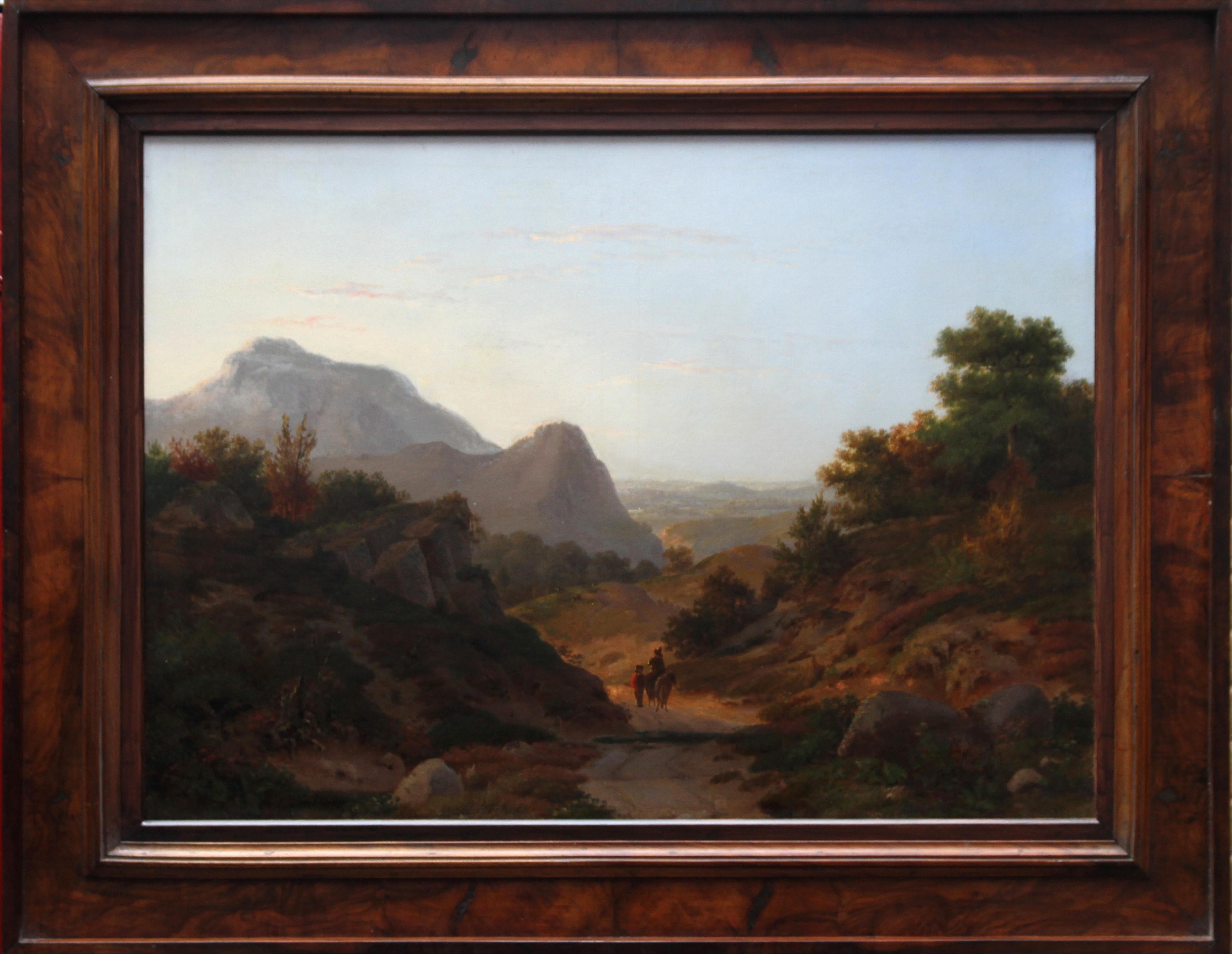 Italian Landscape - British 19th century art landscape oil painting hills Italy  For Sale 1