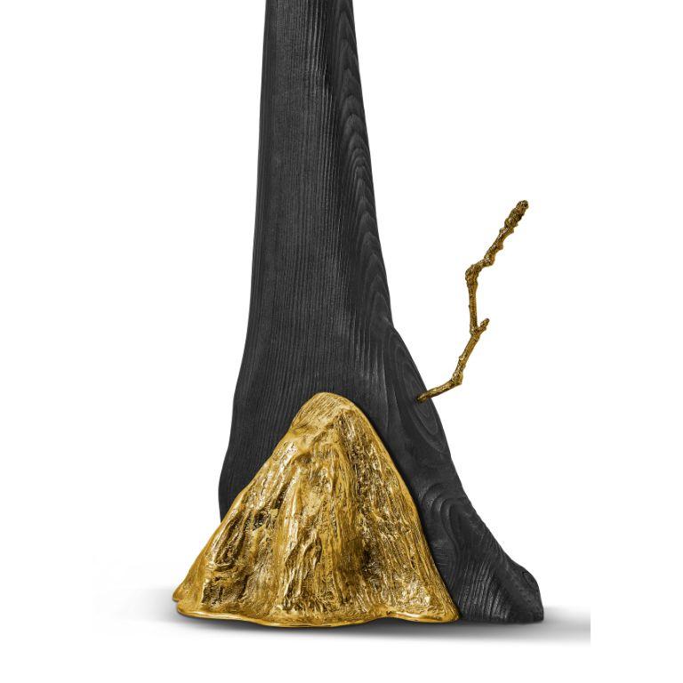 Ramum - Lámpara de mesa de latón y madera con diseño orgánico Moderno orgánico en venta