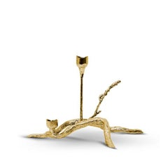 Ramum - Candelabro inspirado en las gráciles ramas im latón, pulido dorado