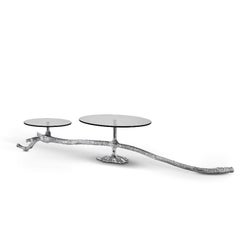 Ramum II Polished Metal Cake Stand with Organic Sculptural Design