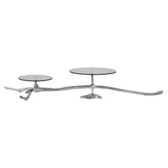 Ramum II – Polished Metal Cake Stand with Organic Sculptural Design