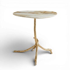 Ramum — Handcrafted Side Table in Polished Brass and Marble