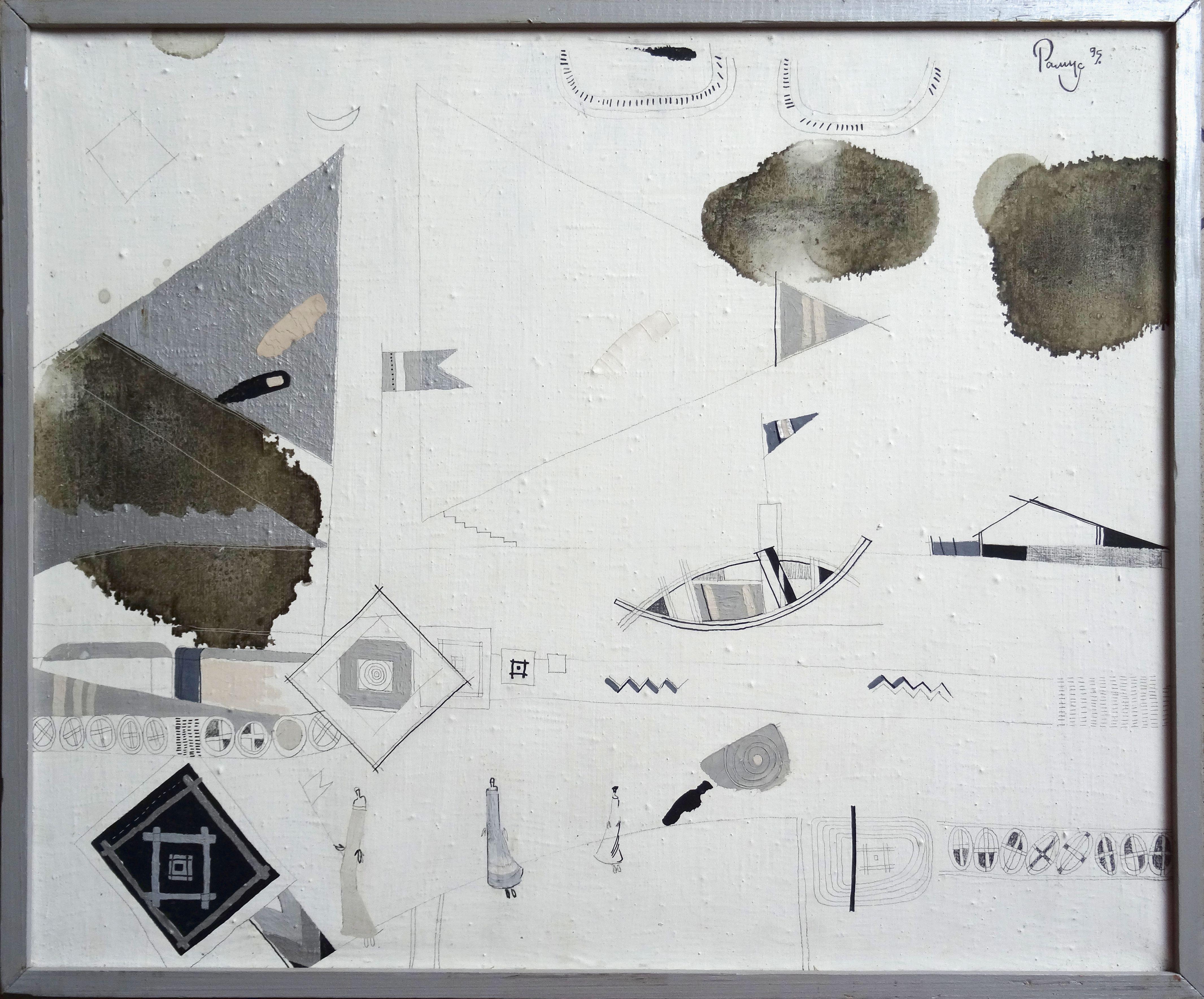 Technique  1995, oil on canvas, 49x59 cm - Painting by Ramuss Miсhail