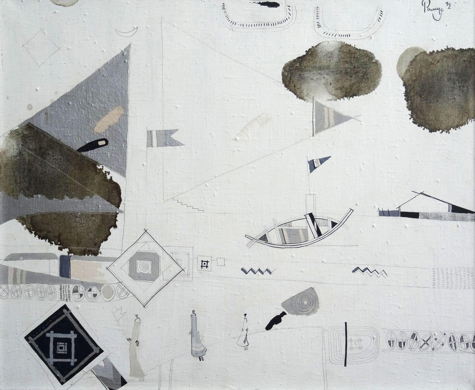 Ramuss Miсhail Abstract Painting - Technique  1995, oil on canvas, 49x59 cm