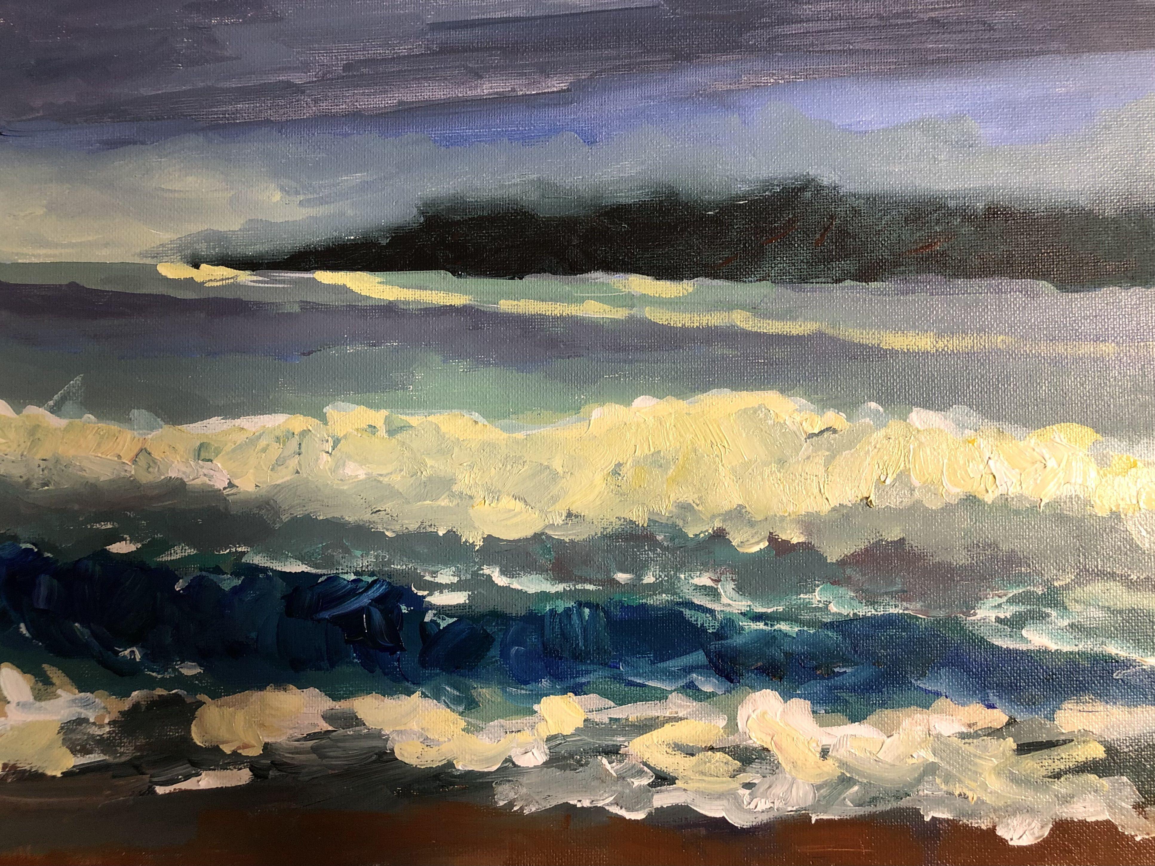 tutto sulle onde, Pittura, Acrilico su tela - Painting di Ramya Sarvesh