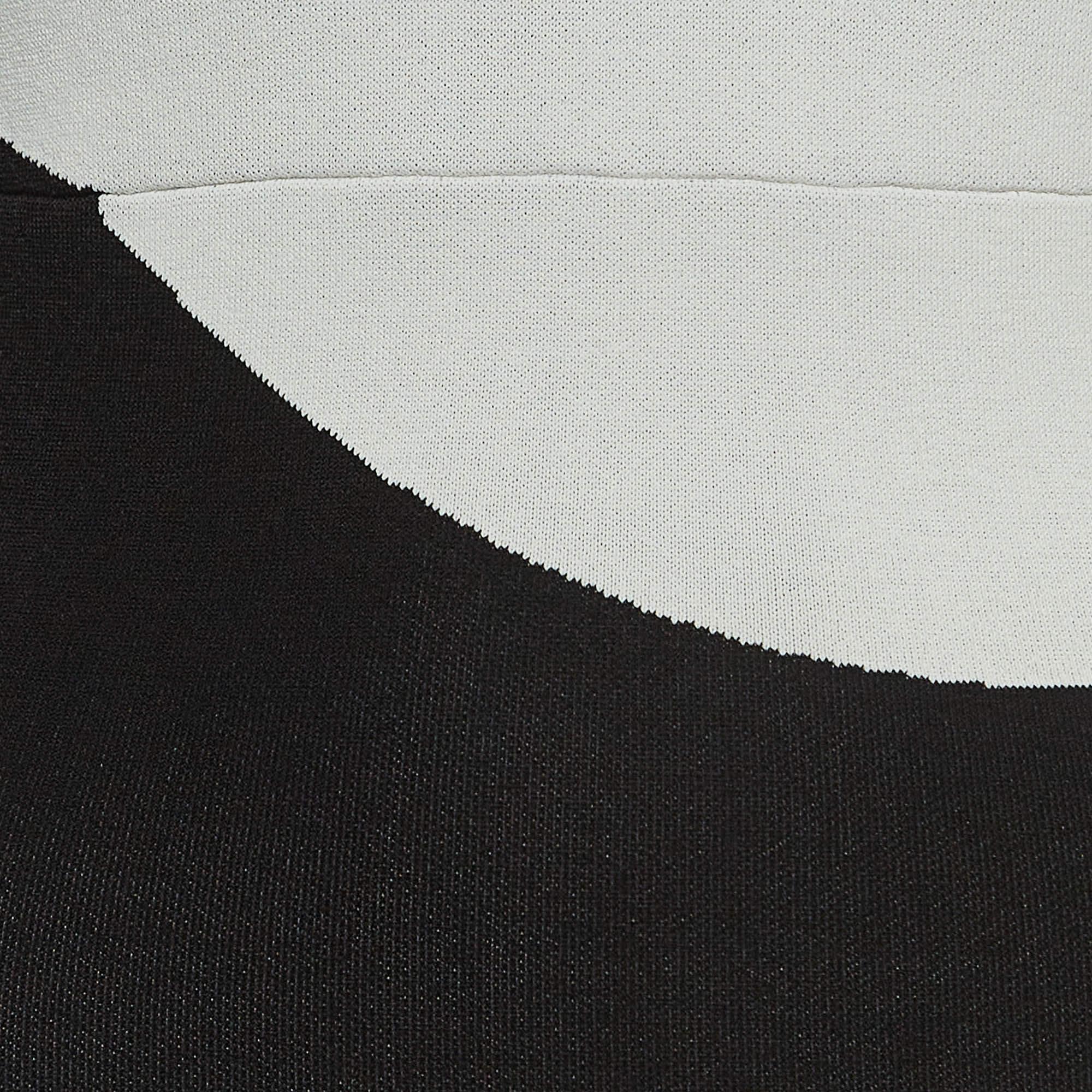 Women's Ramzen Black/White Striped Knit Maxi Dress S For Sale