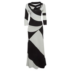 Ramzen Black/White Striped Knit Maxi Dress S