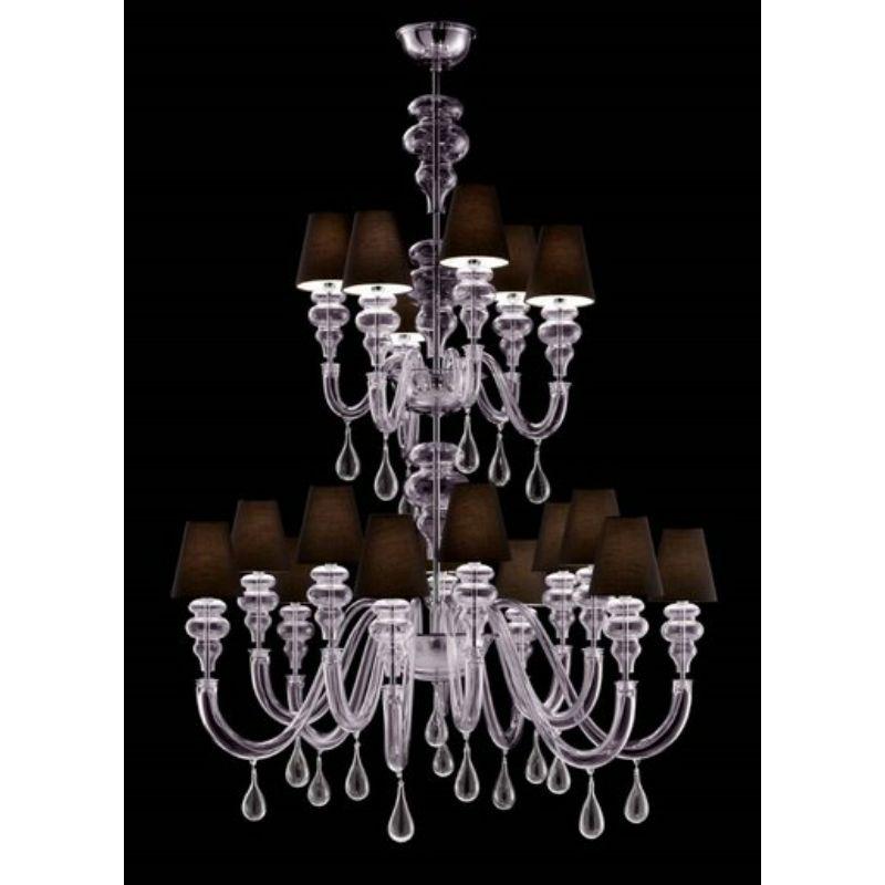 Ran Round 7177 Chandelier, 8 Bulbs, Indigo Venetian Crystal 'Elliptical' In New Condition For Sale In Venice, IT