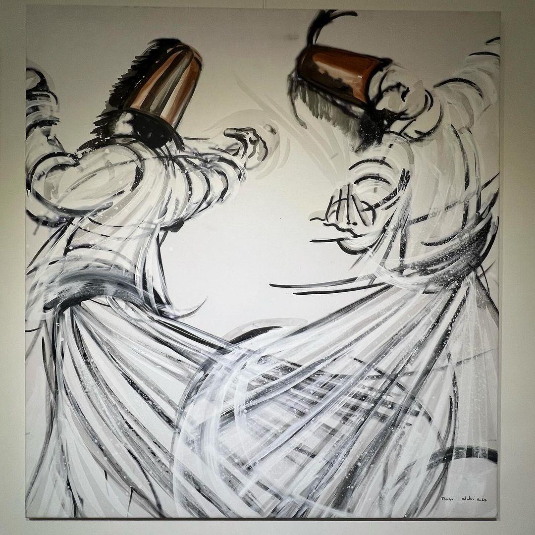 „Dervish Pair“ Figuratives Gemälde 55