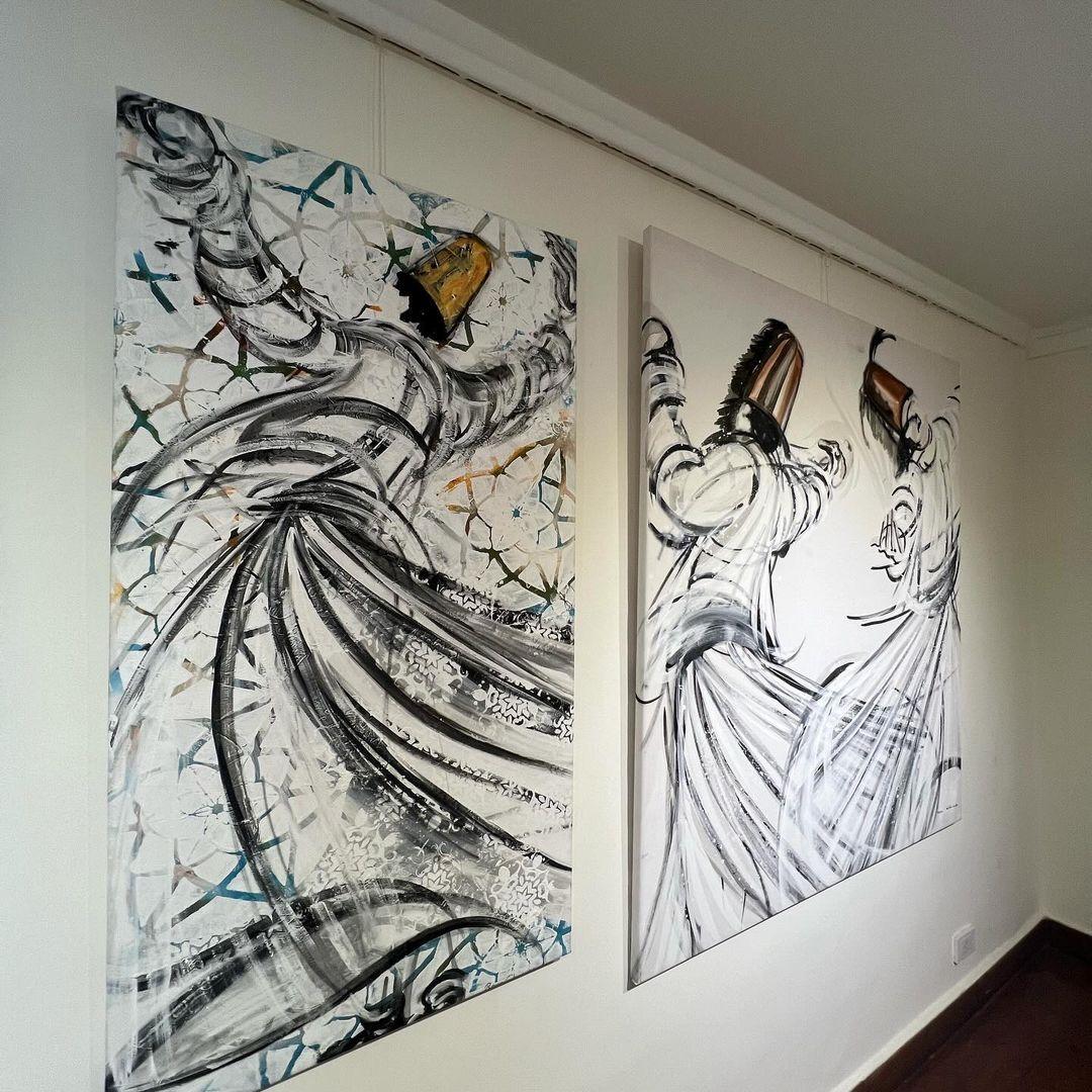 „Dervish Pair“ Figuratives Gemälde 55